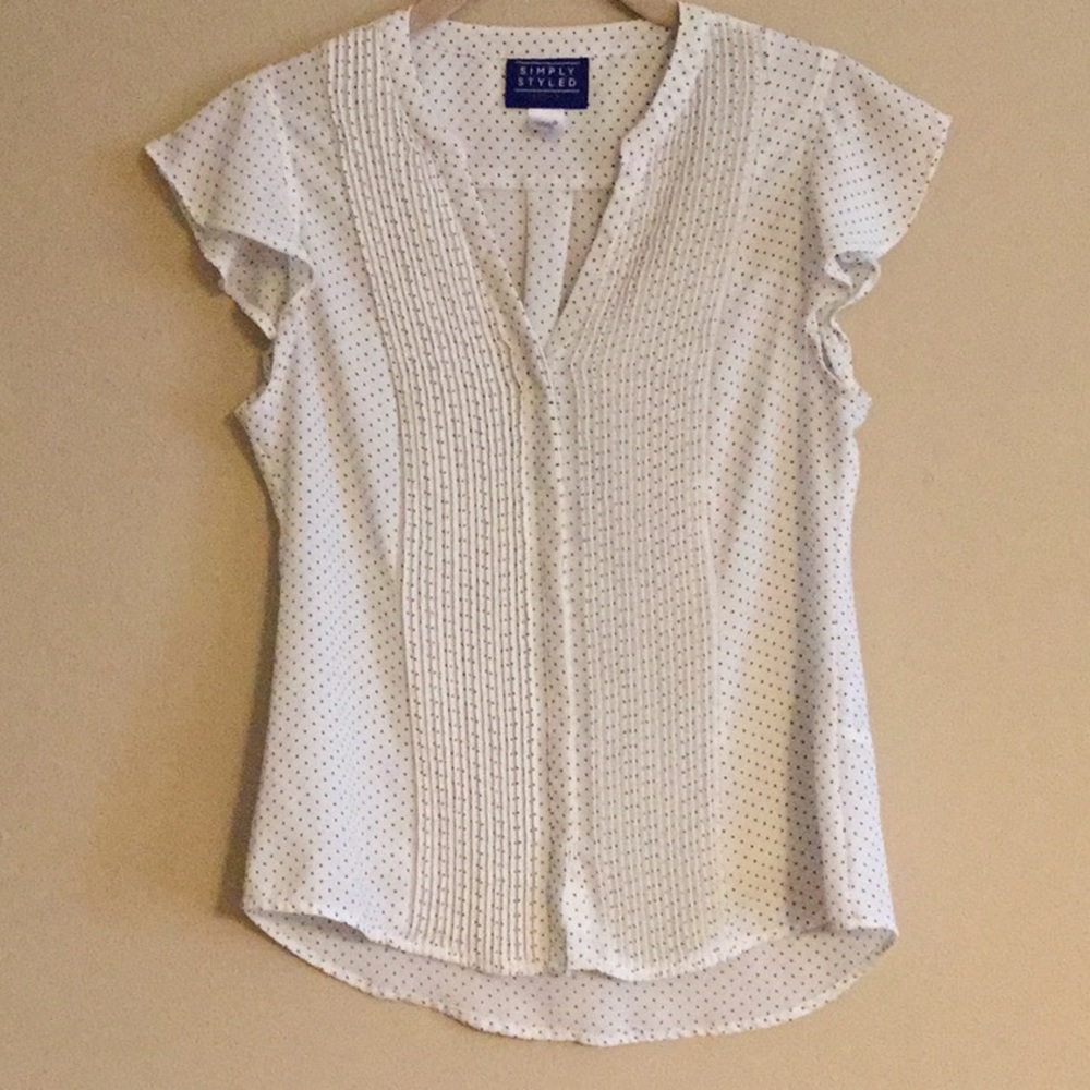 Polka Dot Cap Sleeve Blouse